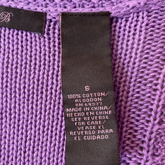 NWT Heather B lilac button-down sweater V-neck Long sleeve textured knit size S - Picture 4 of 13